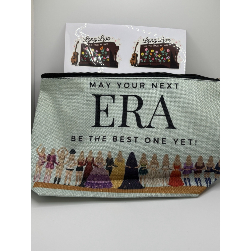 Eras Tour Green Pouch With Stickers - Picture 2 of 4
